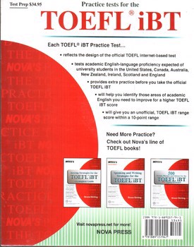 تصویر کتاب تافل نواس Practice Tests for the TOEFL iBt + CD
