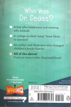 تصویر کتاب داستان دکتر سنوس که بود Who Was DR. Seuss