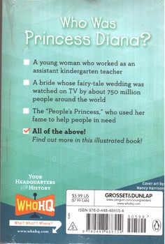 تصویر کتاب داستان پرنسس دایانا که بود Who Was Princess Diana
