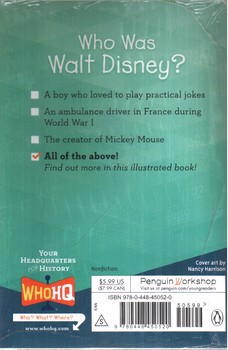 تصویر کتاب داستان والت دیزنی که بود Who Was Walt Disney