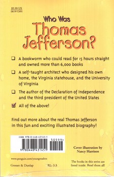 تصویر کتاب داستان توماس جفرسون که بود  Who Was Tomas Jefferson