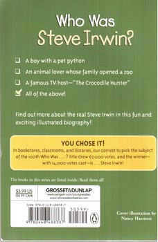 تصویر کتاب داستان استیو ایروین که بود Who Was Steve Irwin