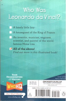 تصویر کتاب داستان لئوناردو داوینچی که بود Who WAs Leonardo Da Vinci