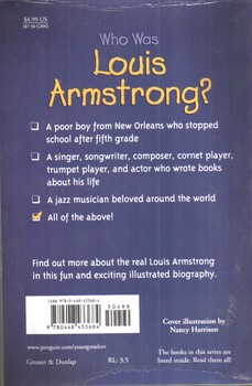 تصویر کتاب داستان لوئیز ارمسترانگ که بود Who Was Louis Armstrong