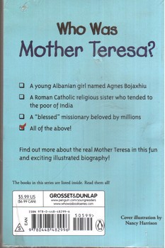 تصویر کتاب داستان مادر ترزا که بود Who Was Mother Teresa