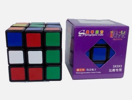 تصویر بازی فکری مکعب روبیک 3 در 3 جعبه بنفش