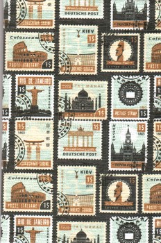 تصویر دفتر یادداشت خط دار مخملی (طرح تمبر) (کد 0100)