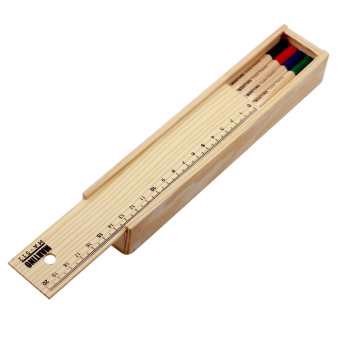 تصویر مداد رنگی 12 عددی جعبه چوبی مارتینو