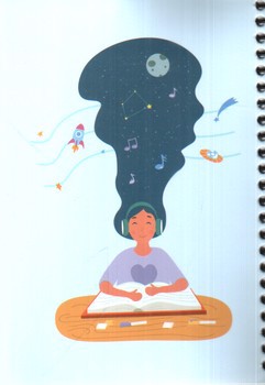 تصویر دفتر یادداشت خط دار سیمی قدیما (کد J430)