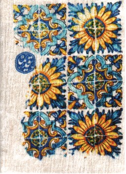 تصویر دفتر یادداشت خط دار مخملی (طرح کاشی) 