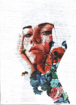 تصویر دفتر یادداشت خط دار مخملی (طرح دختر) (کد J-0190)