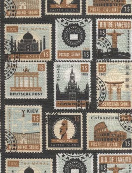 تصویر دفتر یادداشت طرح دار مخملی (طرح تمبر)