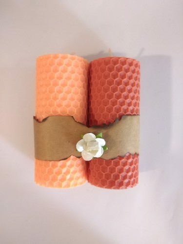 تصویر شمع موم عسل 2عددی کوتاه