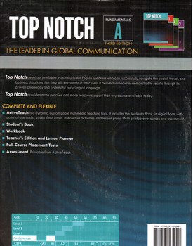تصویر کتاب TOP NOTCH  FUNDAMENTALS A (Third edition) (with Workbook‭)