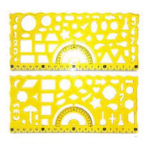 تصویر خط کش شابلون دار دوبل ژله ای آریا کد 8041