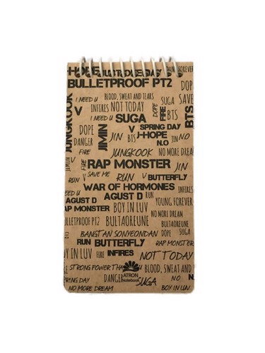 تصویر دفترچه یادداشت کرافت سیمی (طرح نوشته انگلیسی) (فنر بالا)