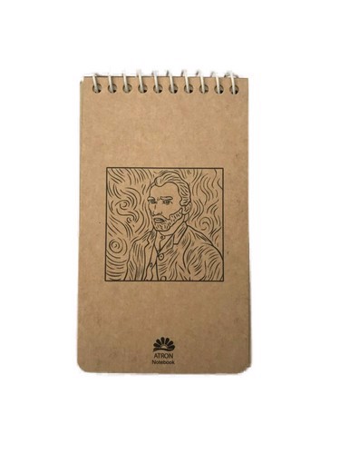 تصویر دفترچه یادداشت کرافت سیمی (طرح ون گوگ) (فنر بالا)