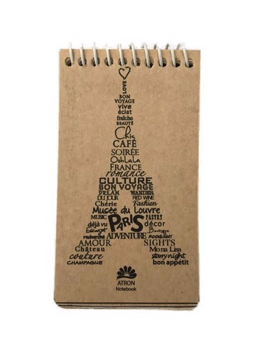 تصویر دفترچه یادداشت کرافت سیمی (طرح برج ایفل) (فنر بالا)