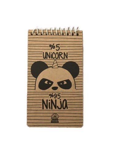 تصویر دفترچه یادداشت کرافت سیمی (طرح پاندا) (فنر بالا)