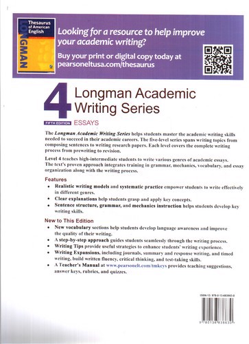 تصویر کتاب Longmal Academic Writing Series 4 (Fifth Edition‭)
