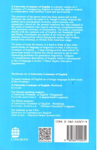 تصویر کتاب A University Grammar Of English