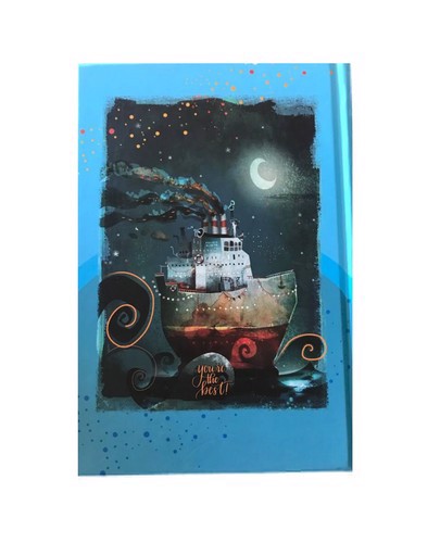 تصویر دفتر 100 برگ جلد سخت پیک فدک (طرح کشتی)