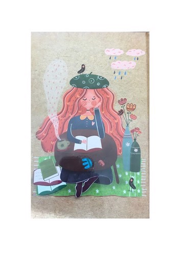 تصویر دفتر 100 برگ جلد سخت پیک فدک (طرح دختر)