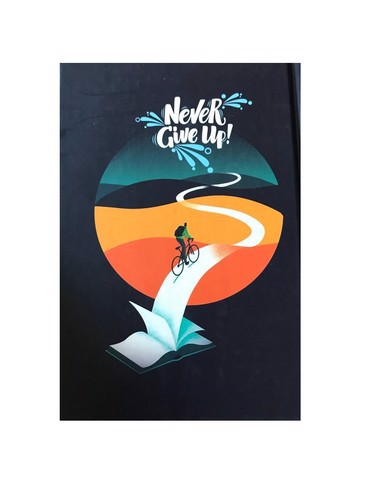 تصویر دفتر 100 برگ جلد سخت پیک فدک (طرح Never Give up)