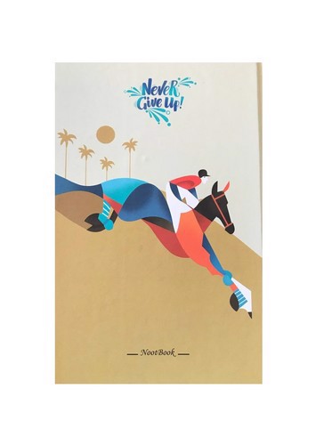 تصویر دفتر 100 برگ جلد سخت پیک فدک (طرح سوارکار)