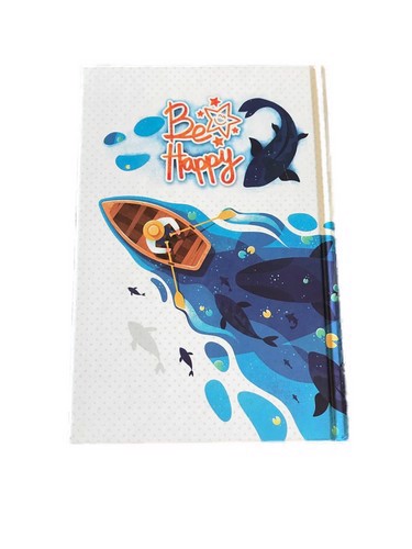 تصویر دفتر 100 برگ جلد سخت پیک فدک (طرح قایق)