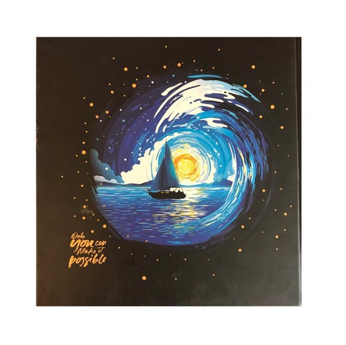 تصویر دفتر 160 برگ جلد سخت خشتی (20*20) پیک فدک (طرح قایق)