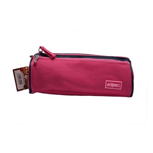 تصویر جامدادی سه زیپ استوانه ای کلیپس کد 1244 (صورتی)