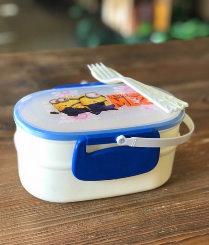 تصویر ظرف غذا دو طبقه فانتزی مینیون (سفید)