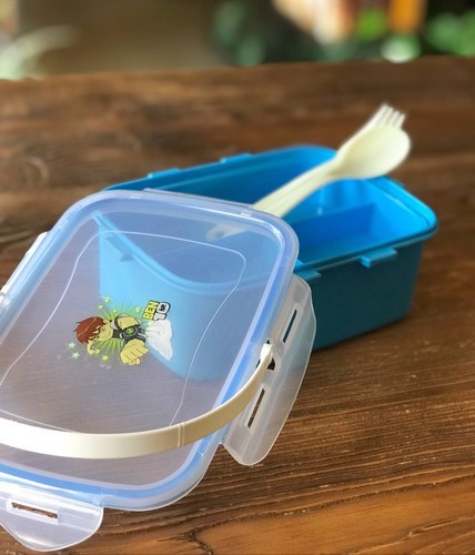 تصویر ظرف غذا دو طبقه فانتزی بن تن (آبی)