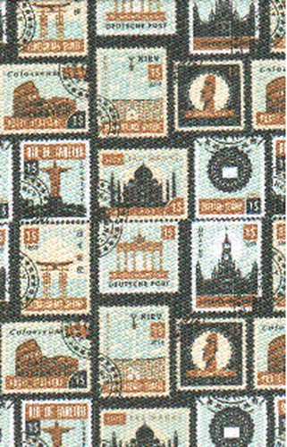 تصویر دفتر یادداشت طرح دار مخملی (طرح تمبر) (رقعی)