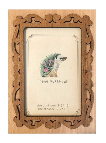 تصویر دفتر یادداشت جلد چوبی سایز بزرگ (طرح جوجه تیغی)