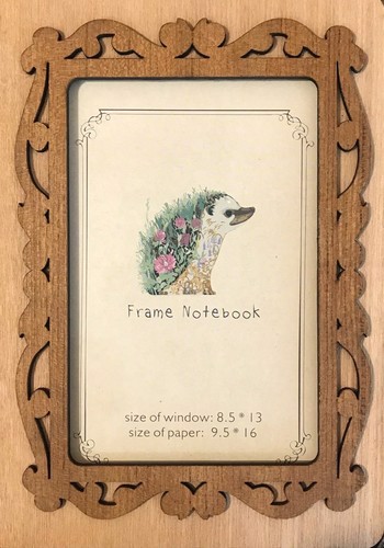 تصویر دفتر یادداشت جلد چوبی سایز متوسط (طرح جوجه تیغی)