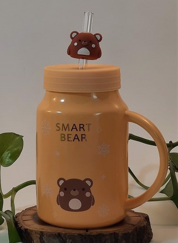 تصویر ماگ حیوانات نارنجی در سیلیکونی (smart bear)
