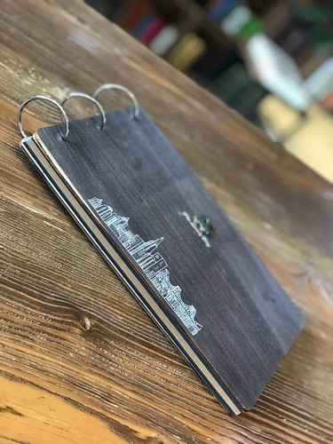 تصویر دفترچه جلد چوبی بزرگ کد  5062