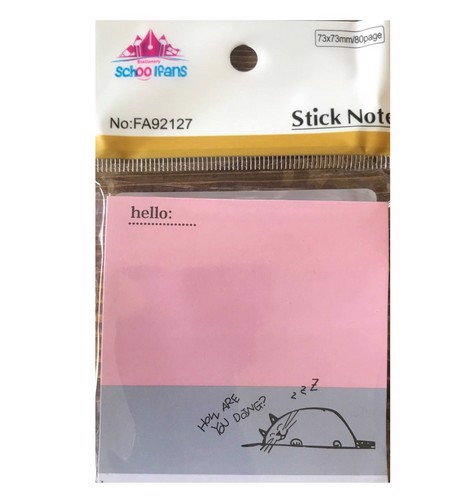 تصویر اسکول فنس یادداشت سربرچسب دار فانتزی 76 در 76 - 92127 (صورتی)