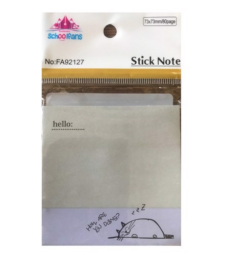 تصویر اسکول فنس یادداشت سربرچسب دار فانتزی 76 در 76 - 92127 (خاکستری)