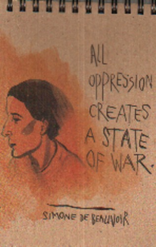 تصویر دفترچه یادداشت بی خط (طرح نویسندگان -  سیمون دوو بوار) (کد 5393)