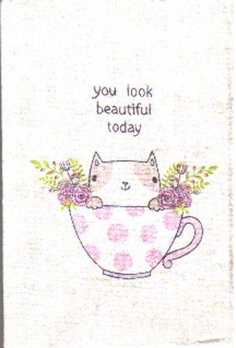 تصویر دفترچه یادداشت خط دار مخملی طرح هیچ (کد R 1190)