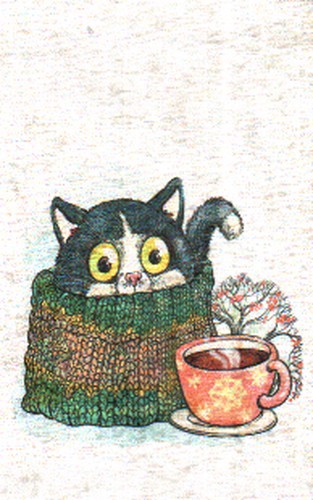 تصویر دفترچه یادداشت خط دار مخملی طرح گربه (کد R 1180)