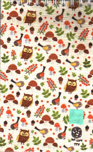 تصویر دفترچه یادداشت سیمی بی خط مخملی (طرح جغد) (کد 227)