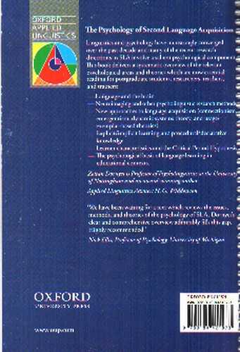 تصویر کتاب The Psychology Of Secound Language Acquisition