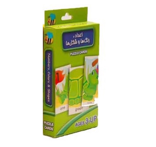 تصویر فلش کارت آموزشی اعداد رنگ ها و شکل ها