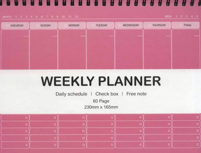 تصویر دفتر یادداشت خط دار برنامه ریزی (پلنر) هفتگی (weekly planner)