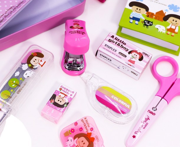 تصویر ست دانش آموزی دلی (Deli) (صورتی)