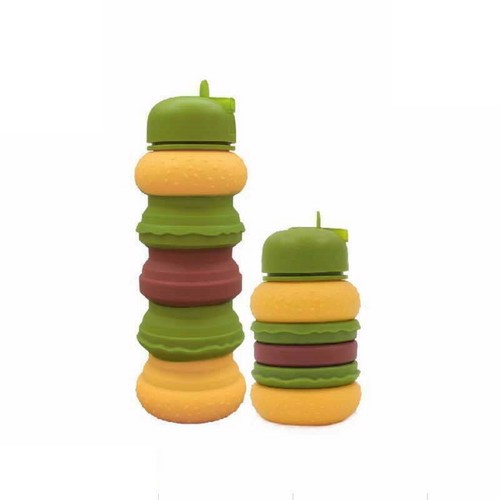 تصویر قمقمه سیلیکونی آرکاردئونی همبرگر اسکول فنس کد 9332